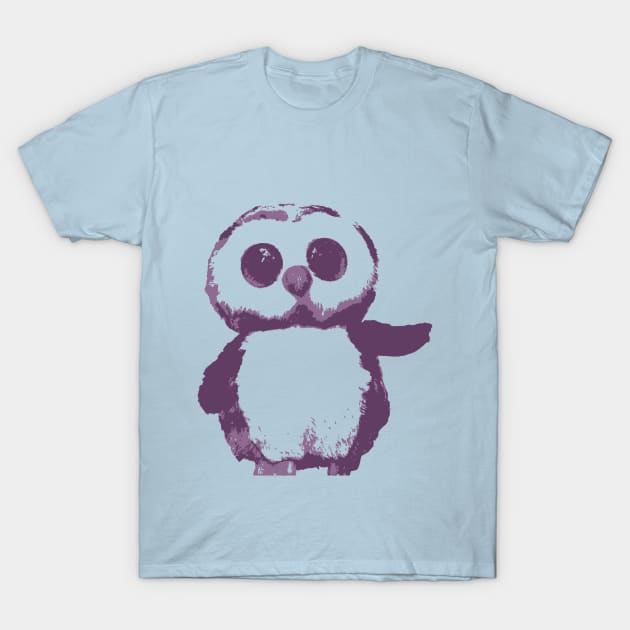 Fluffy Cute Owl T-Shirt by MaknArt